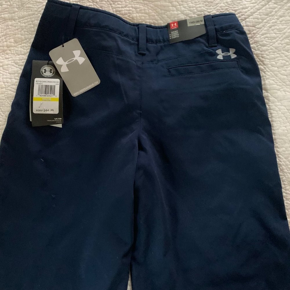Under Armour boys navy golf shorts Med